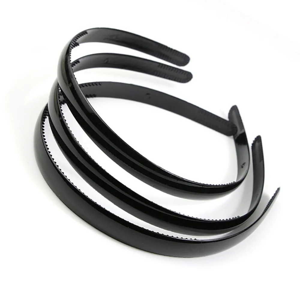 Обруч для волосся пластиковий чорний, 6 штук, фото №3