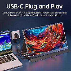 Монітор Cocopar Portable Upgraded 17.3 Inch 1080P FHD IPS HDR 100% sRGB FreeSync USB-C synthetic.ua - Фото 1