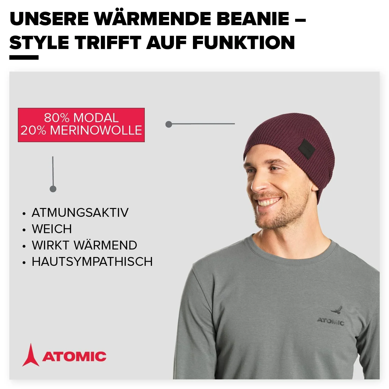 Шапка ATOMIC Unisex Alps Slouch Beanie, фото №3