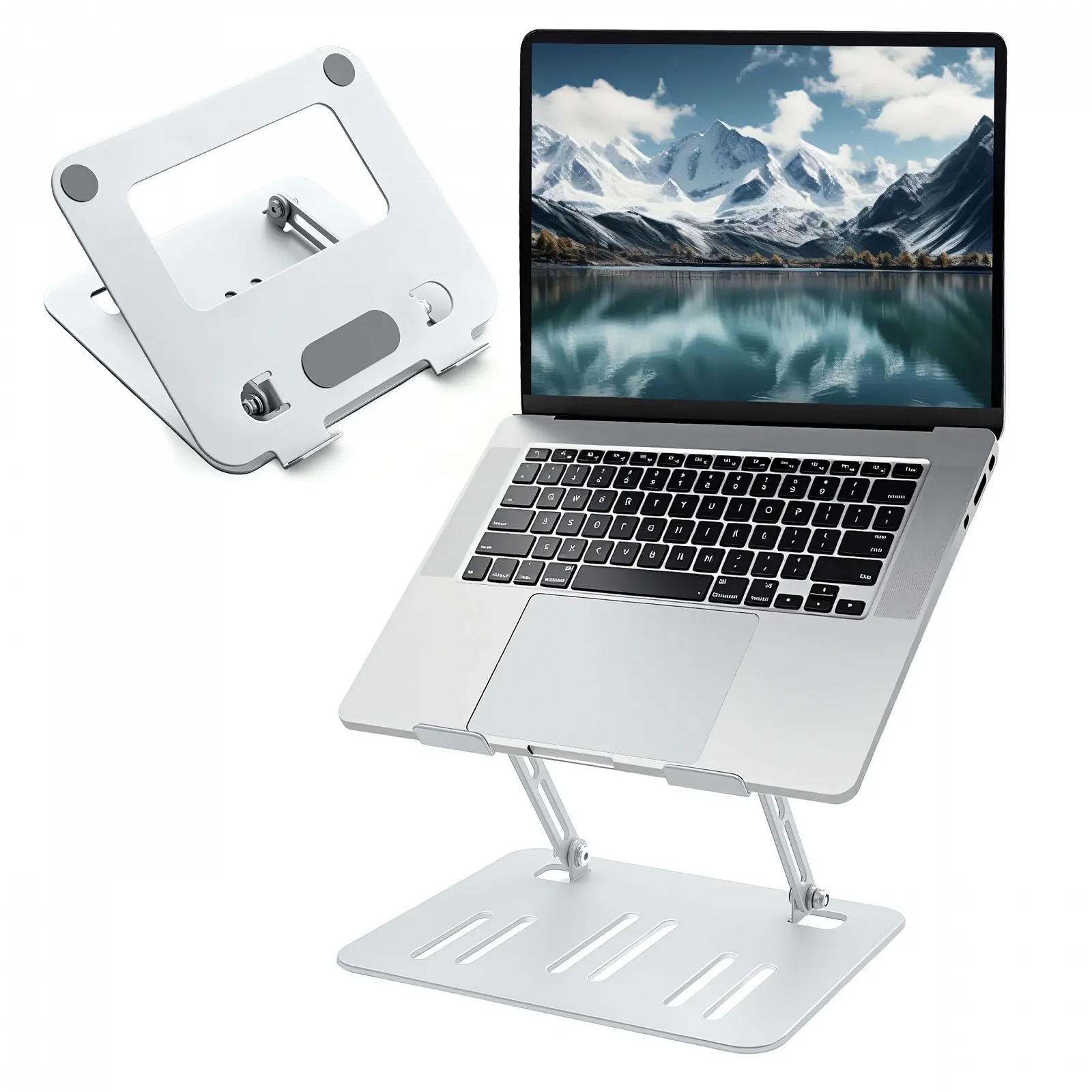 Подставка для ноутбука Металлическое основание до 15 дюймов Серебристо-серый, фото №1