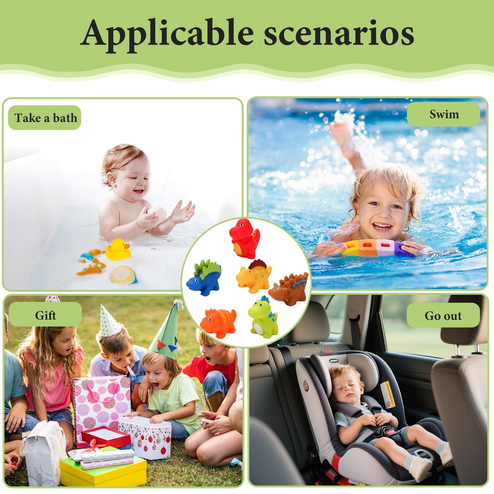 Набір Іграшок для Ванни Дизайн Динозаврів 6 шт., фото №5