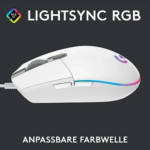 Миша Ігрова Logitech G203 LIGHTSYNC RGB 8000 dpi Білий synthetic.ua - Фото 1