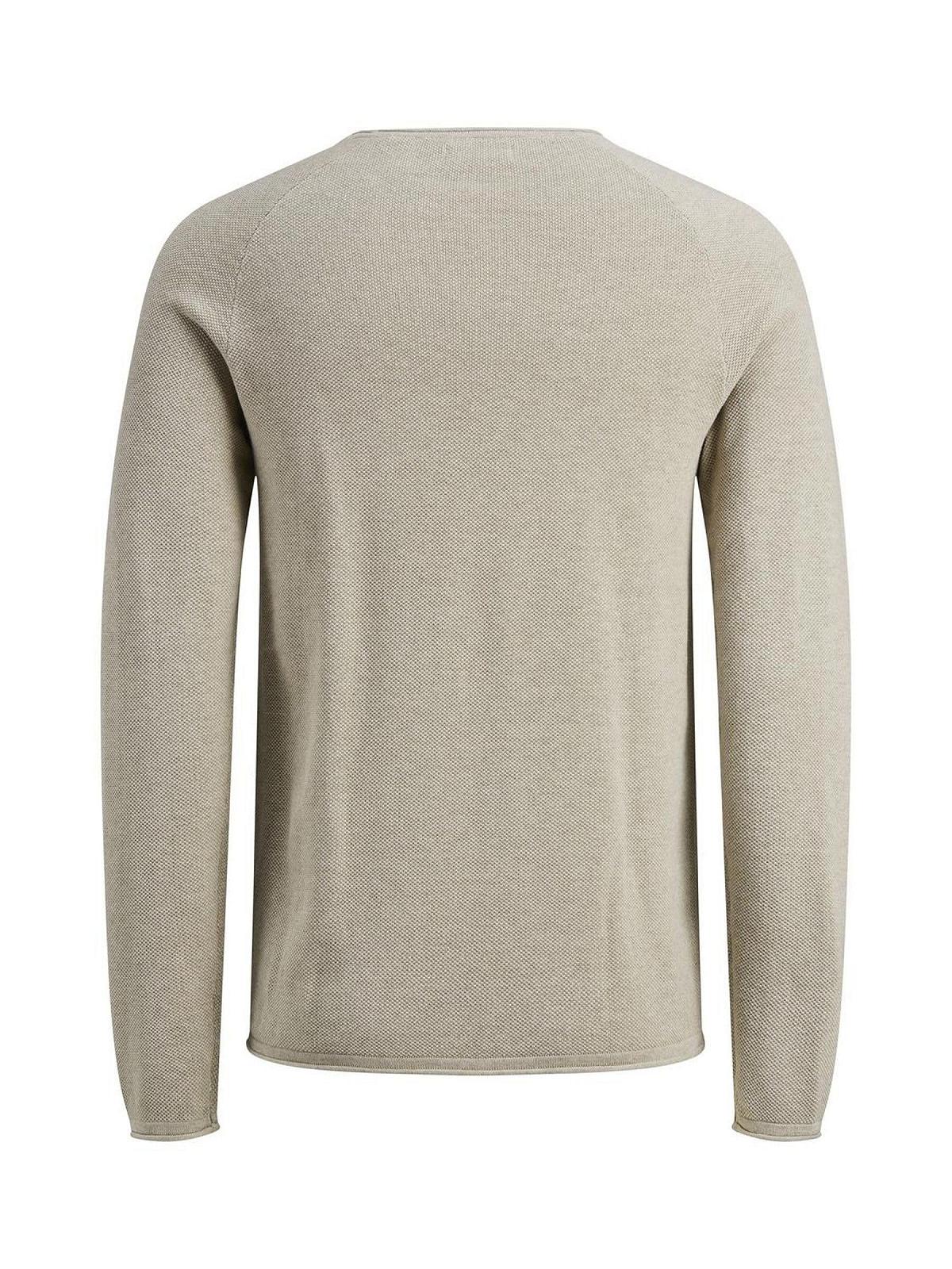 В'язаний пуловер JACK & JONES JJEHILL чоловічий, з круглим вирізом, базова модель, з довгими рукавами, бавовняна сорочка, фото №3