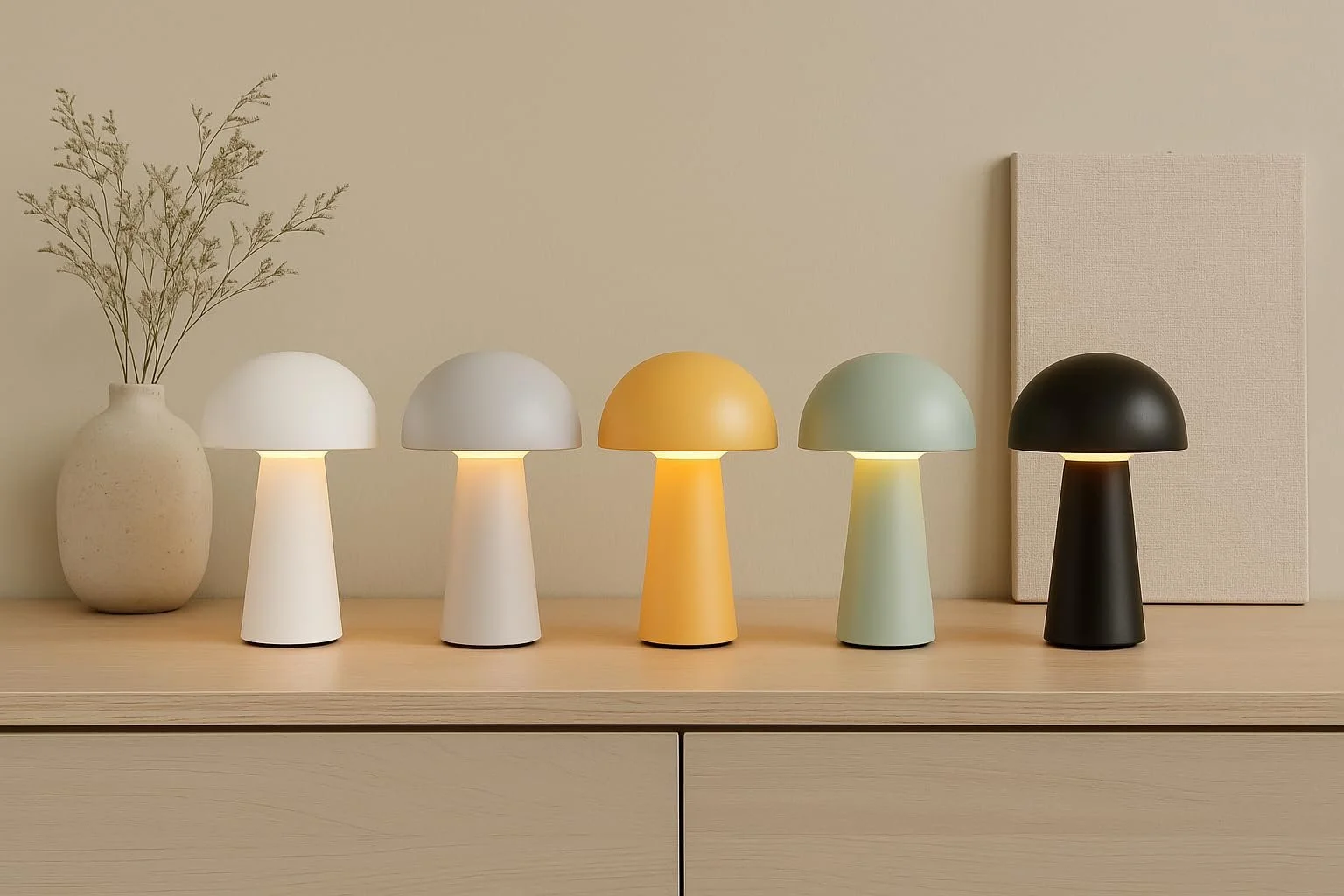 Настільна лампа Lennox Mushroom Бездротова LED Акумуляторна USB 14 x 22 см Фісташково-зелений, фото №7