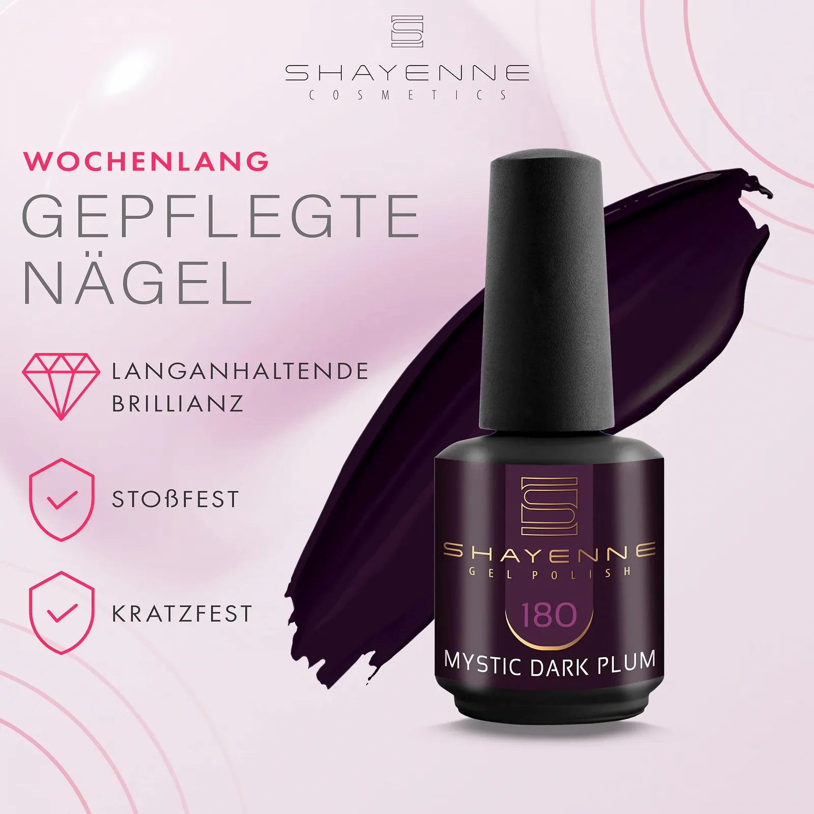 Гель-лак Shayenne 180 Mystic Dark Plum Purple 15 мл, фото №6 Гель-лак Shayenne 180 Mystic Dark Plum Purple 15 мл, фото №6