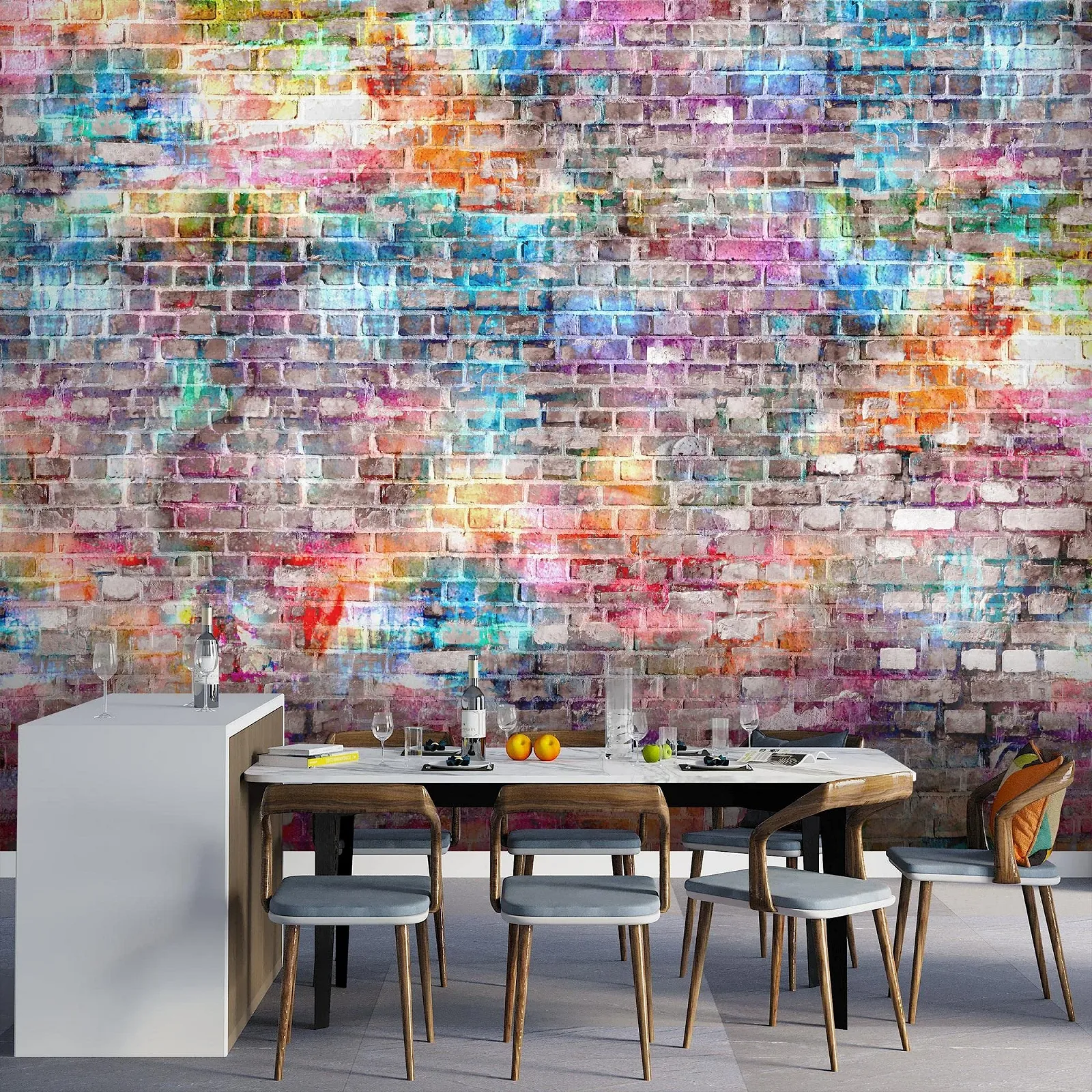 Флізелінові фотошпалери Runa Art Brick Wall 3D Effect 9020012b 396 x 280 см Коричневі, фото №4