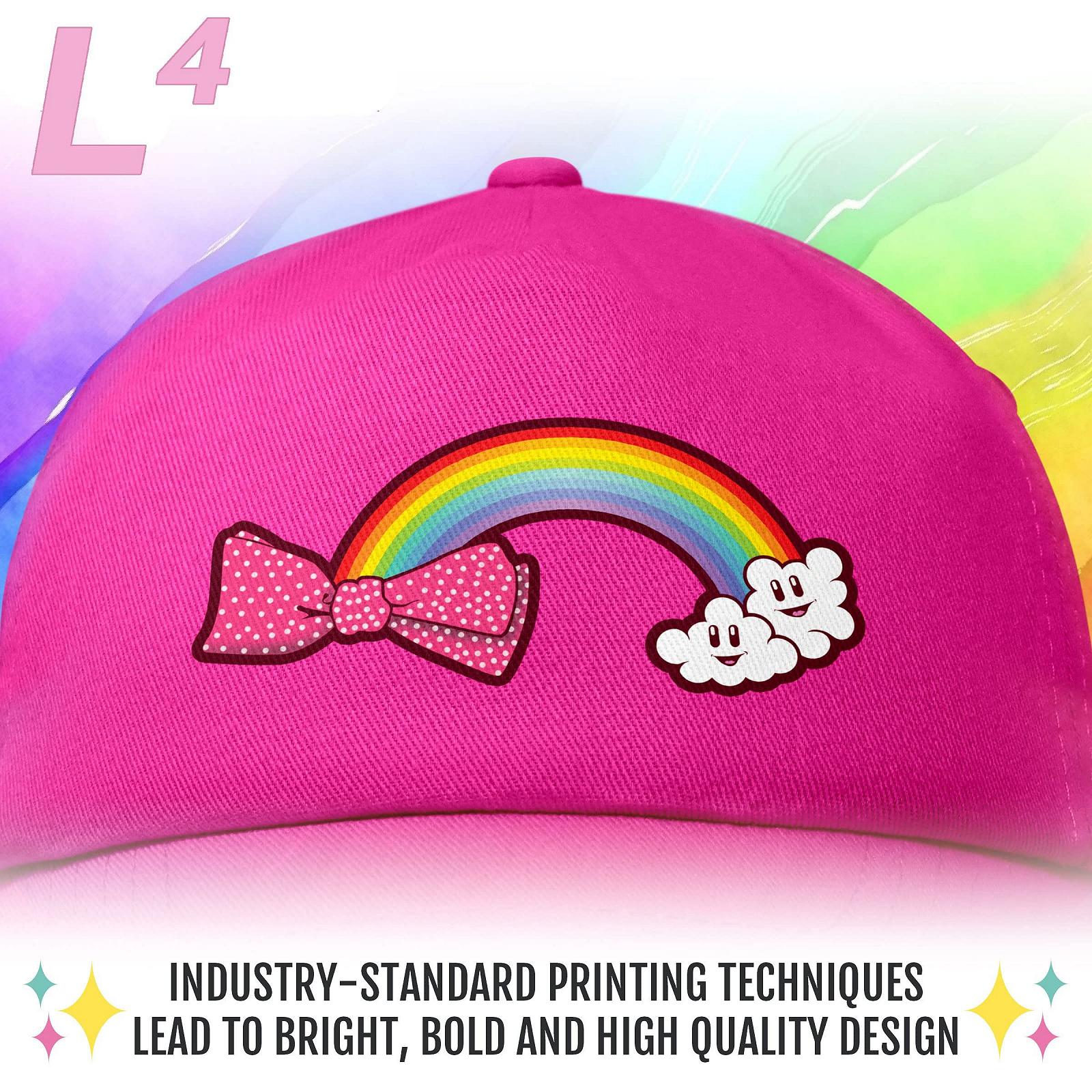 Бейсболка L4 райдужна в рожевий горошок з бантом дитяча, фото №3