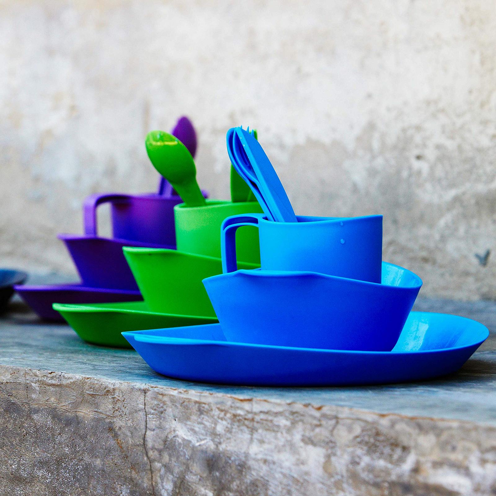 Набор столовых приборов Lifeventure Ellipse Plastic Interlocking для кемпинга, путешествий и использования на открытом воздухе, фото №7