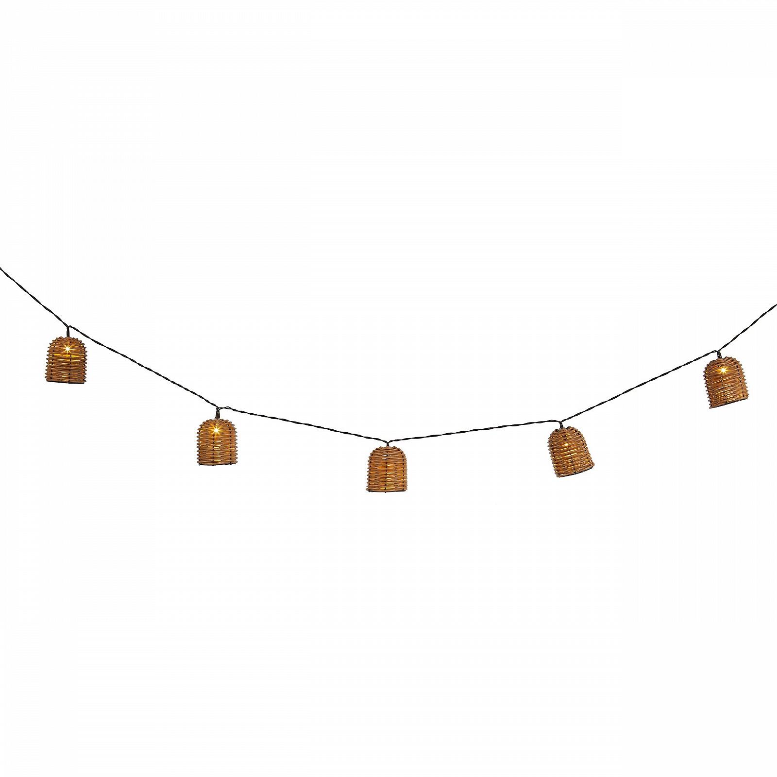 Гірлянда Lights4fun Світлодіодна на сонячній батареї 10 LED Плетений Теплий білий, довжина 5.25 м, фото №3