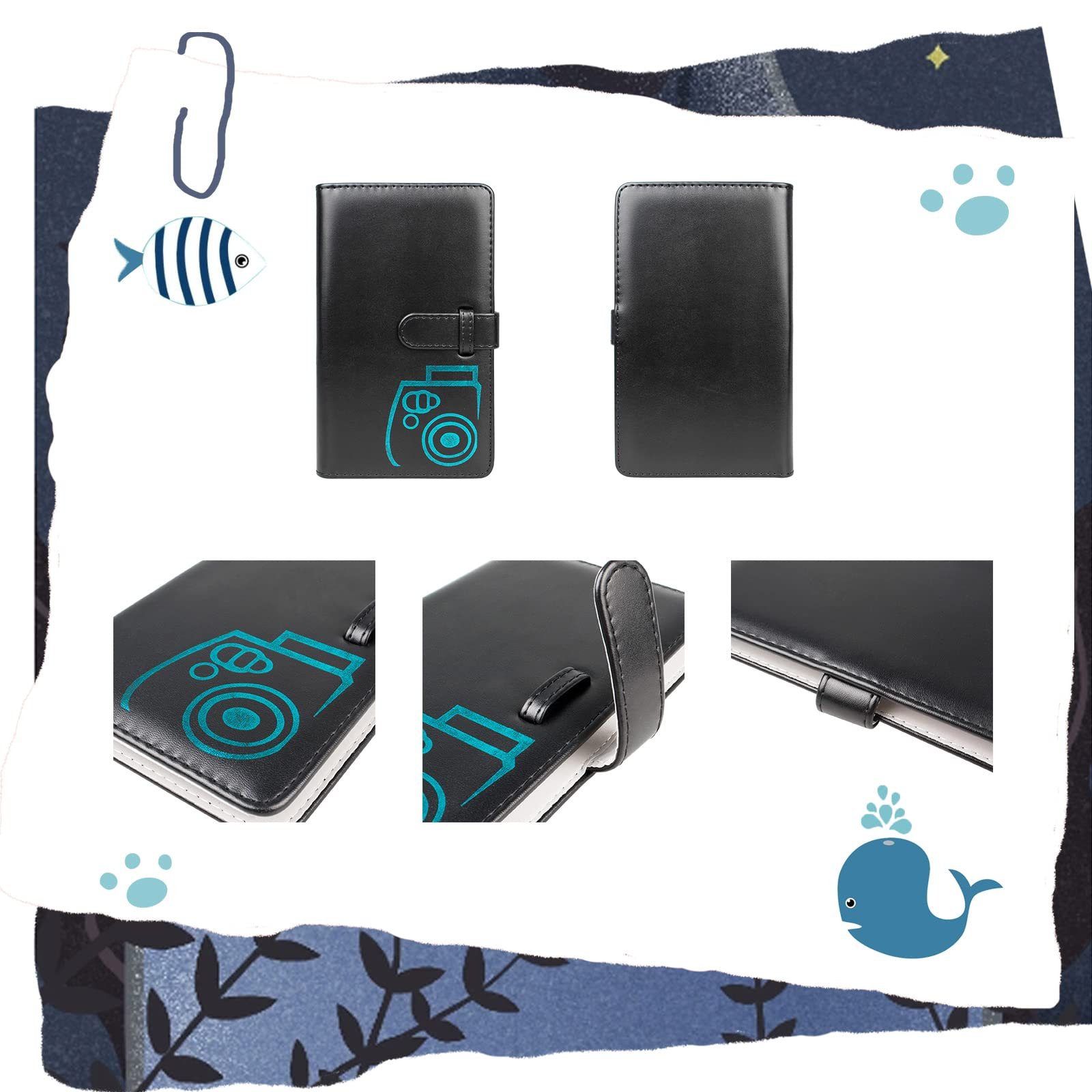 Фотоальбом для Fujifilm Instax Mini 12/11/9/8/90/25/40/Mini EVO/Kodak Mini 3-Inch 96 Pockets Black, фото №3