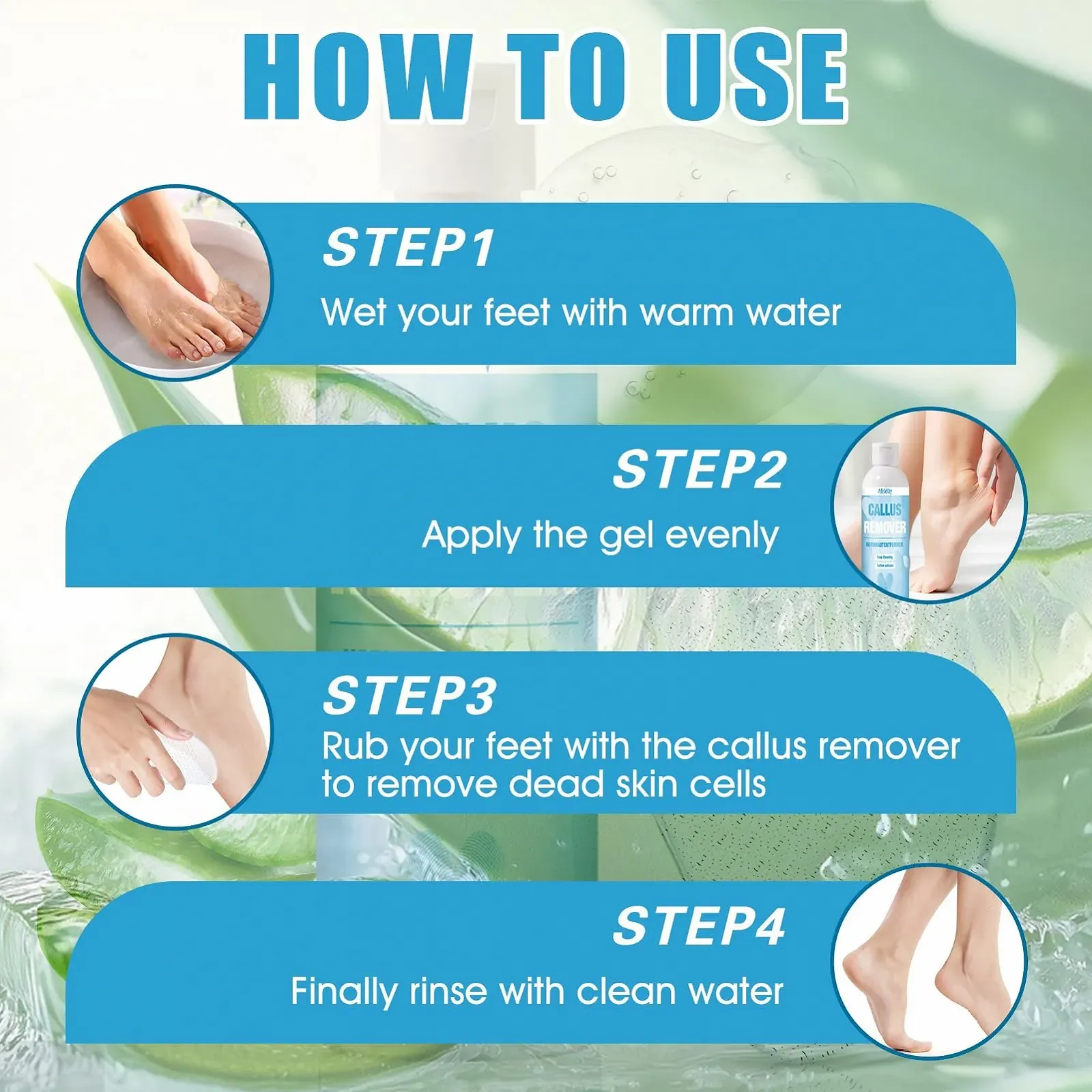 Набор для ухода за ногами со средством для удаления мозолей, скрабом и стеклянной пилкой 250 мл, фото №6