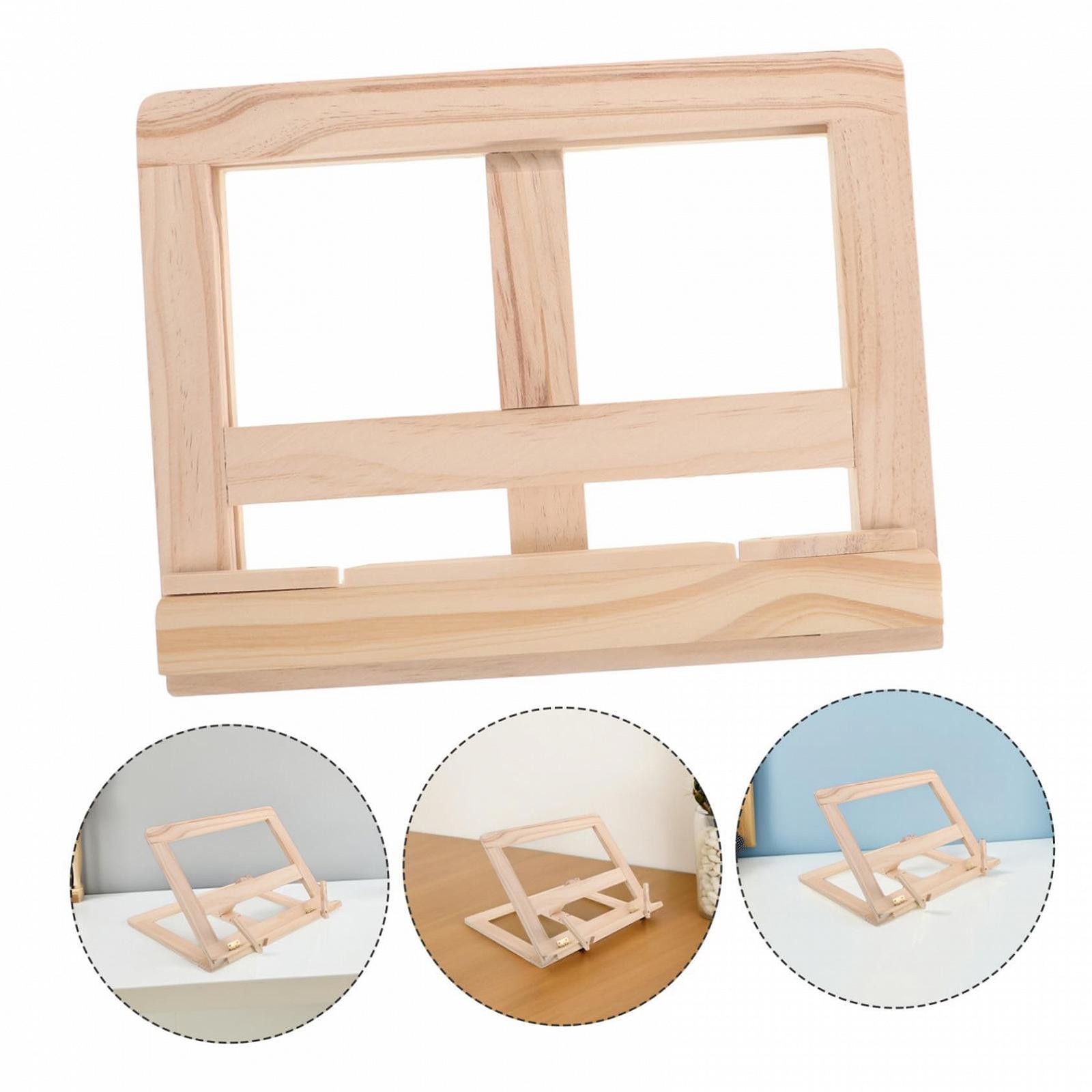 Регулируемая деревянная подставка для чтения складная с функцией охлаждения Эргономичная подставка для книг Планшетов и ноутбуков Компактный складной настольный органайзер, фото №9