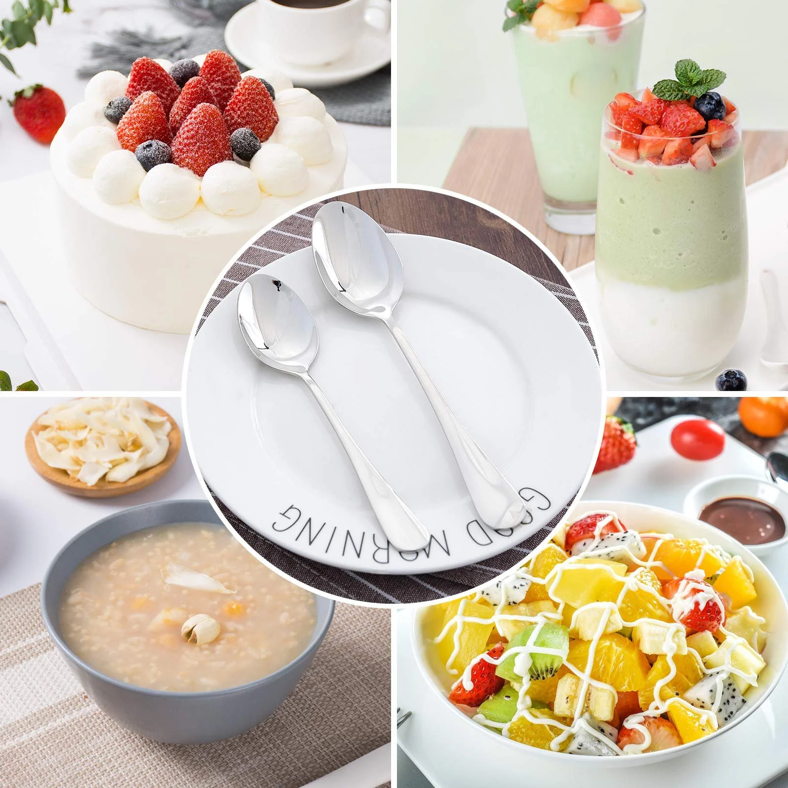 Ложка Супова з нержавіючої сталі 304, 17 см (6.7 дюймів), Набір з 3 штук, фото №6