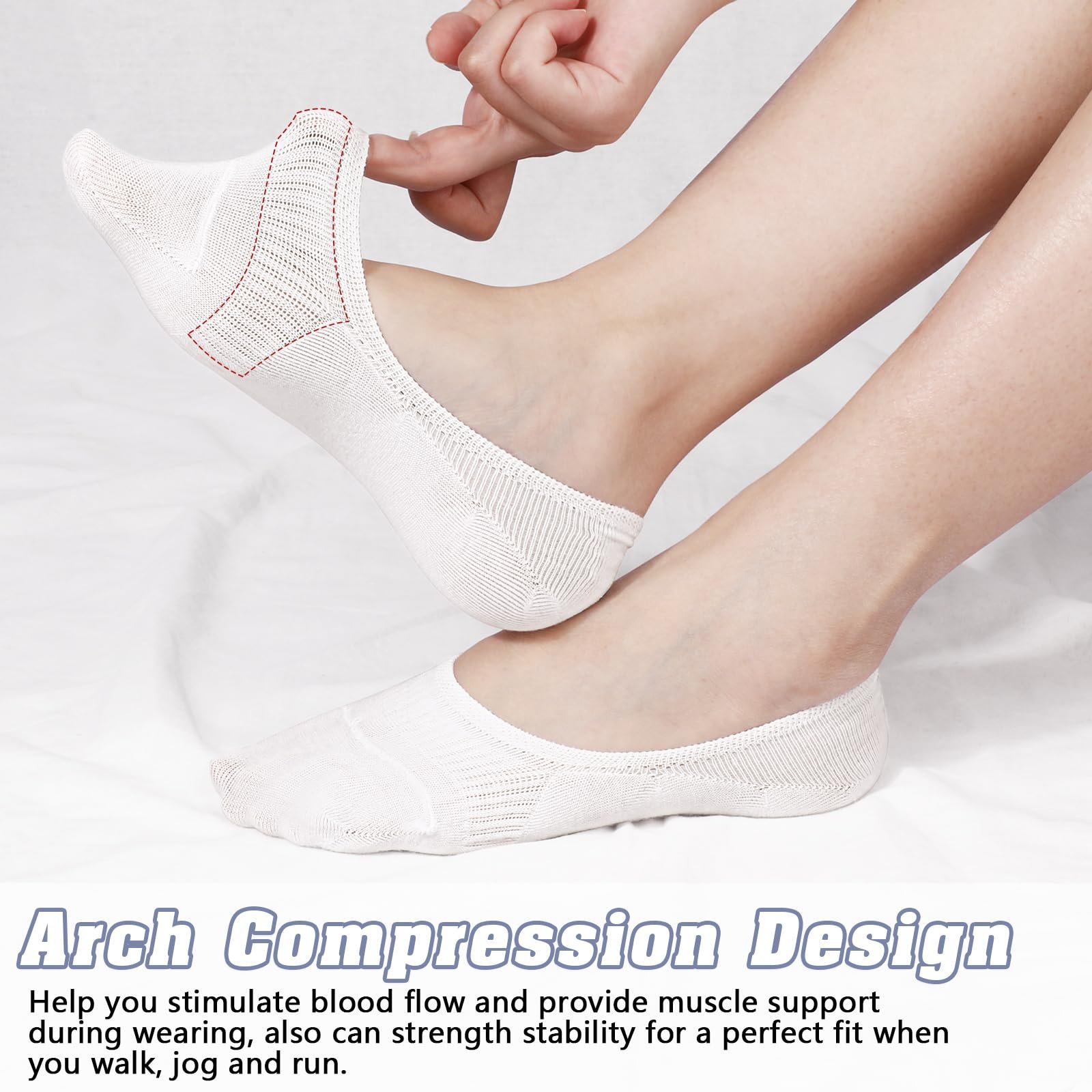 Шкарпетки-слідки Жіночі Бавовняні Низькі, 6 пар, розмір 35-40, фото №4