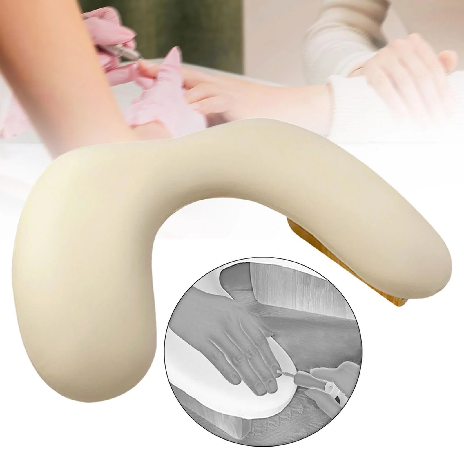 Подушка-подставка для рук Generic, молочно-белая, фото №6 Подушка-подставка для рук Generic, молочно-белая, фото №6