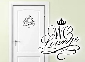 Наклейка на двері Grandora W881 Корона для туалету 14 x 14 см Золотиста synthetic.ua - Фото 1