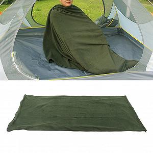 Спальный мешок Qukaim Fleece для взрослых портативный для кемпинга туризма и восхождений зеленый synthetic.ua - Фото 1