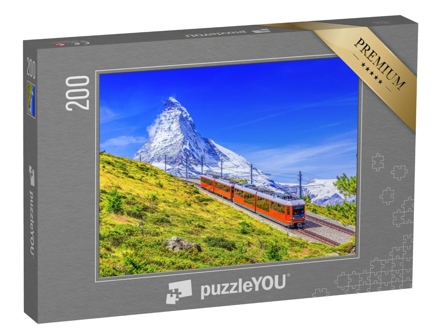Пазл puzzleYOU Matterhorn Puzzle Collection "Железная дорога на Горнерграт с Маттерхорном, Вале, Швейцария" 200 элементов, фото №1