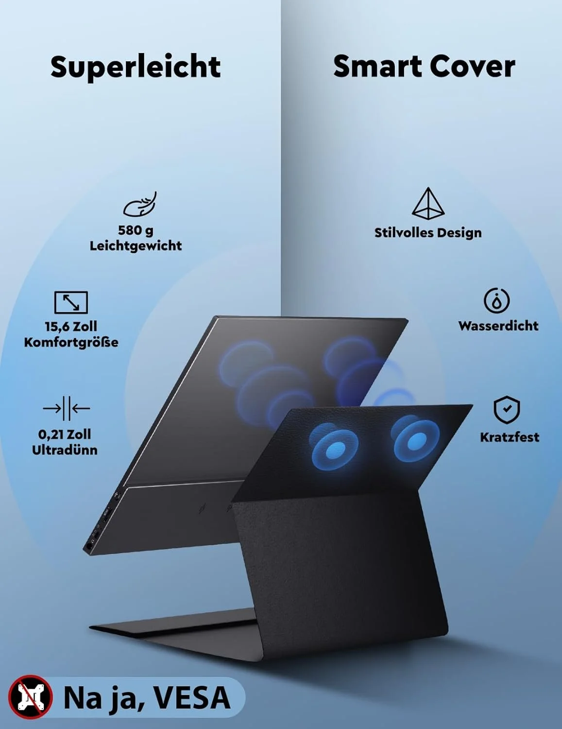 Монітор портативний 15.6" HONGO P156A06 Full HD IPS 60 Гц, фото №2 Монітор портативний 15.6" HONGO P156A06 Full HD IPS 60 Гц, фото №2