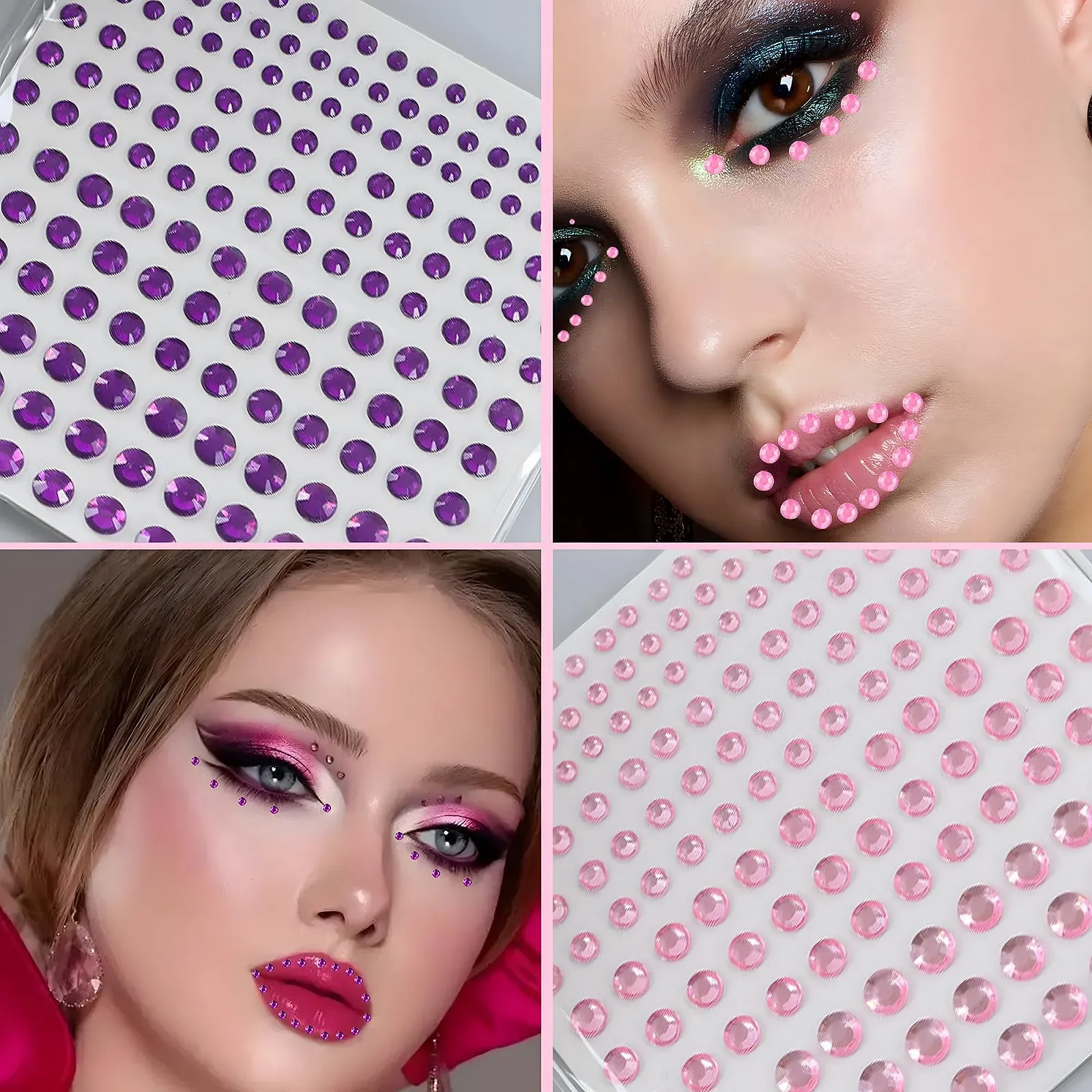 Набор наклеек с блестками 16 шт. + пинцет Разноцветные и разных размеров, фото №5