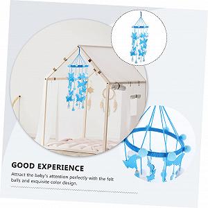 Игрушка Toyvian Медальон Набор 2 бабочки Помпоны для декора кровати Хлопковая Мобильная игрушка кроватка для девочек Плюшевый мяч Бохо Хлопок synthetic.ua - Фото 1