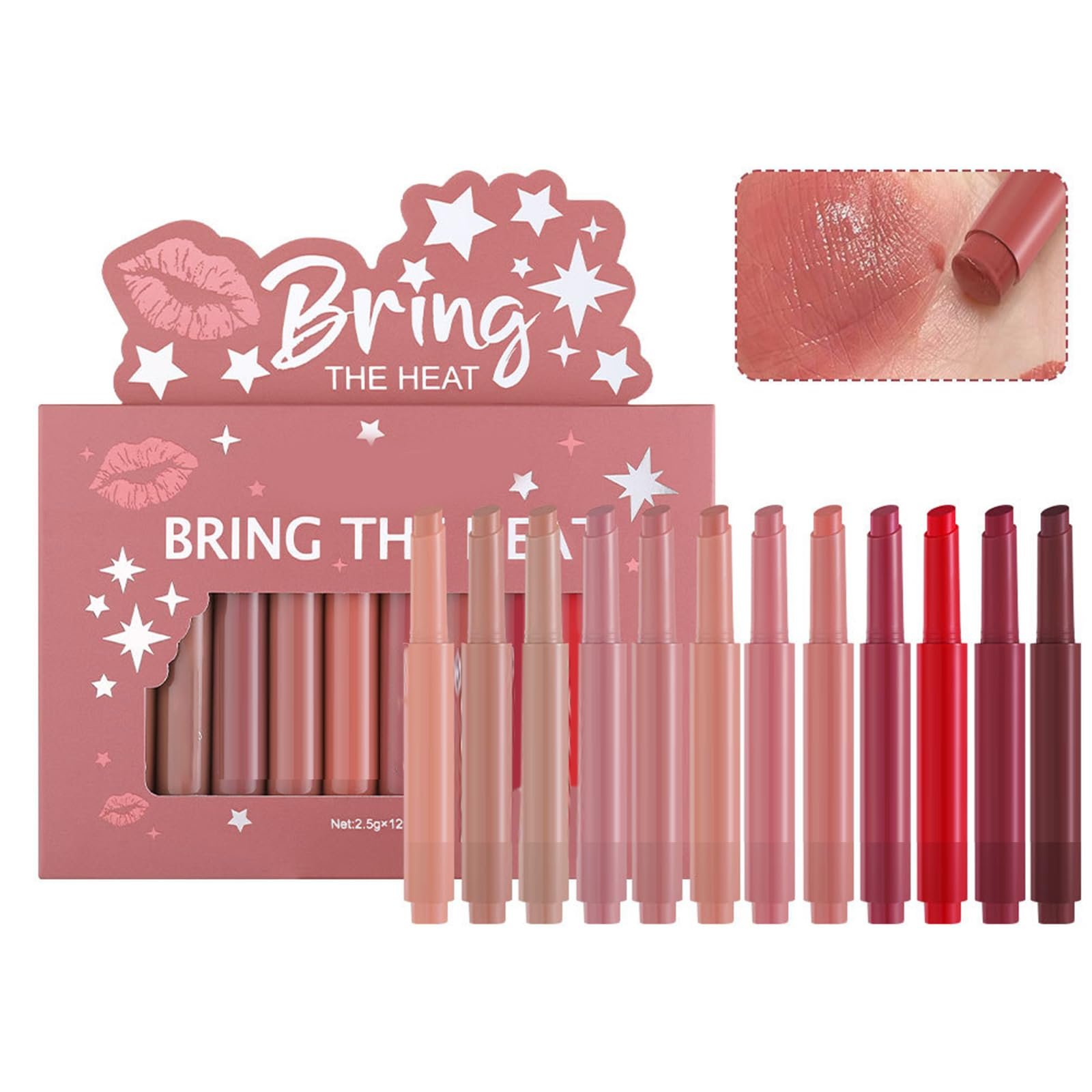 Карандаш для губ 12x Press Lipstick Pen, увлажняющий блеск, гладкие оттенки, фото №5