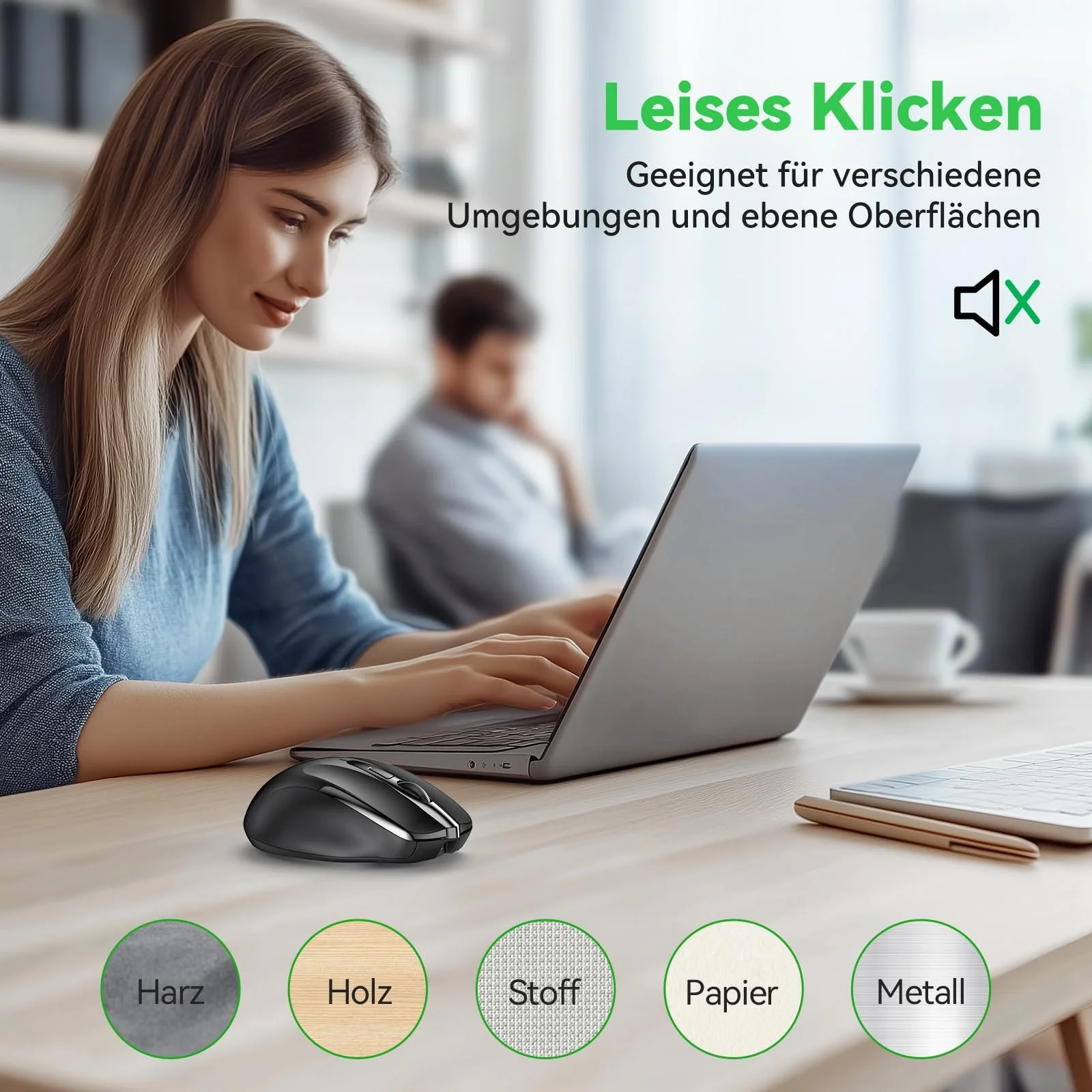 Мышь TechRise Bluetooth 2.4G Wireless (BT 5.0/3.0 + 2.4G) 4800 DPI Перезаряжаемая Эргономичная USB-A Приемник 6 уровней DPI Бесшумная Беспроводная Для ноутбуков Компьютеров ПК Windows Черная, фото №5