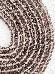 Круглые граненые бусины из дымчатого кварца 4-4.5 мм, нить длиной 33 см бусины из драгоценных камней для ожерелья и браслета - Фото 1