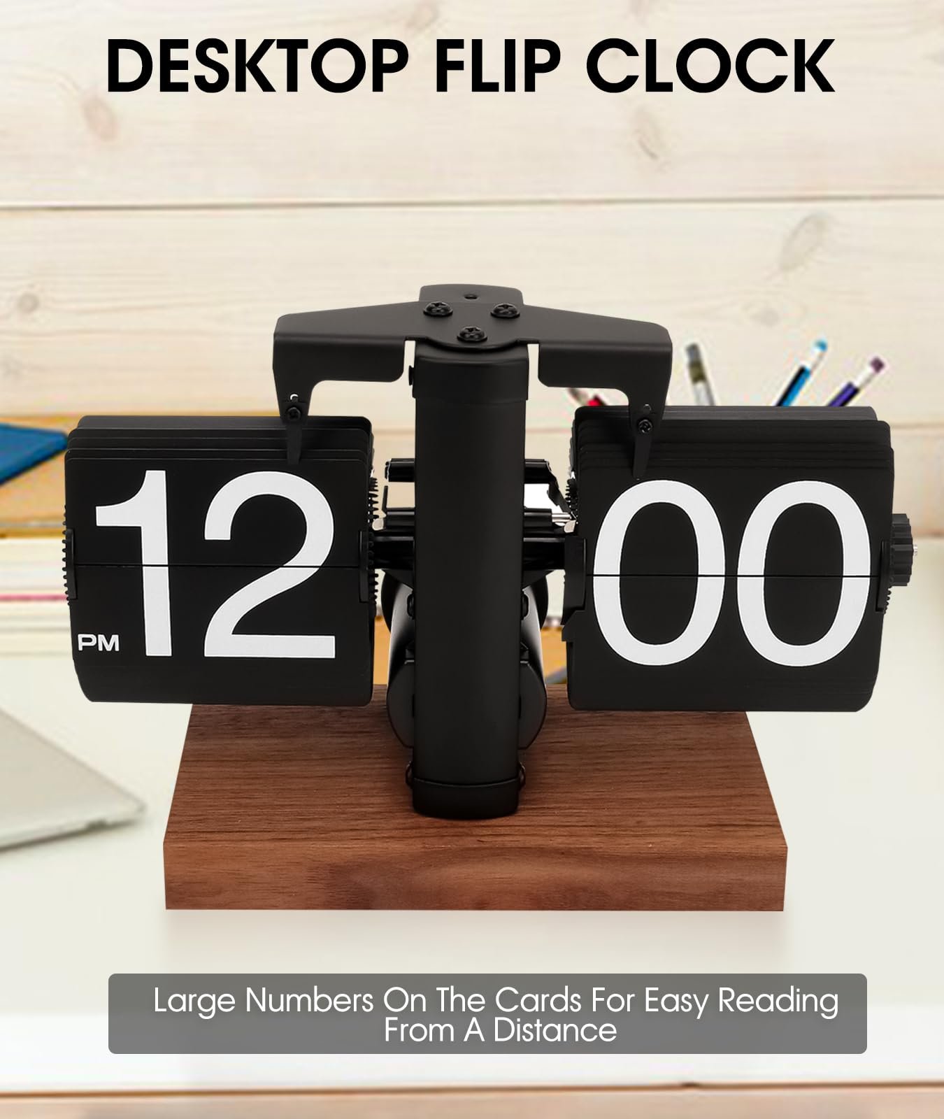 Ретро Годинник Yusat Flip, Вінтажний Настільний Годинник, Цифровий Автоматичний Обертовий, Механічний Настільний Годинник, Чорний, фото №5 Ретро Годинник Yusat Flip, Вінтажний Настільний Годинник, Цифровий Автоматичний Обертовий, Механічний Настільний Годинник, Чорний, фото №5