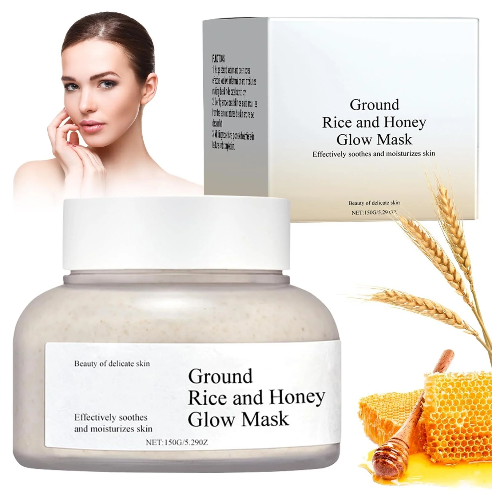 Маска для обличчя Рисова, Rice & Honey, Корейська для всіх типів шкіри, фото №1