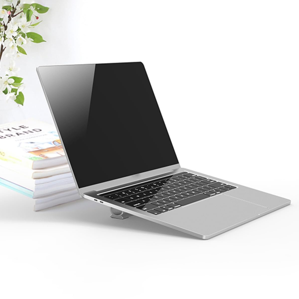 Підставка для ноутбука алюмінієва з організацією кабелів Нековзна Нахил Ергономічна для ноутбуків Міцна Легка для столу та ліжка, фото №8 Підставка для ноутбука алюмінієва з організацією кабелів Нековзна Нахил Ергономічна для ноутбуків Міцна Легка для столу та ліжка, фото №8