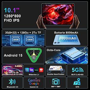 Планшет 10.1'' UJJ U3 8+22/128Gb 8 ядер Android 15 8000 mAh Чорно-блакитний synthetic.ua - Фото 1