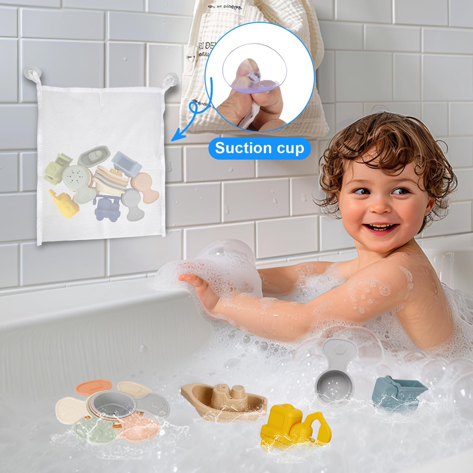 Набор игрушек для ванны 15 шт., силиконовые водные., фото №6