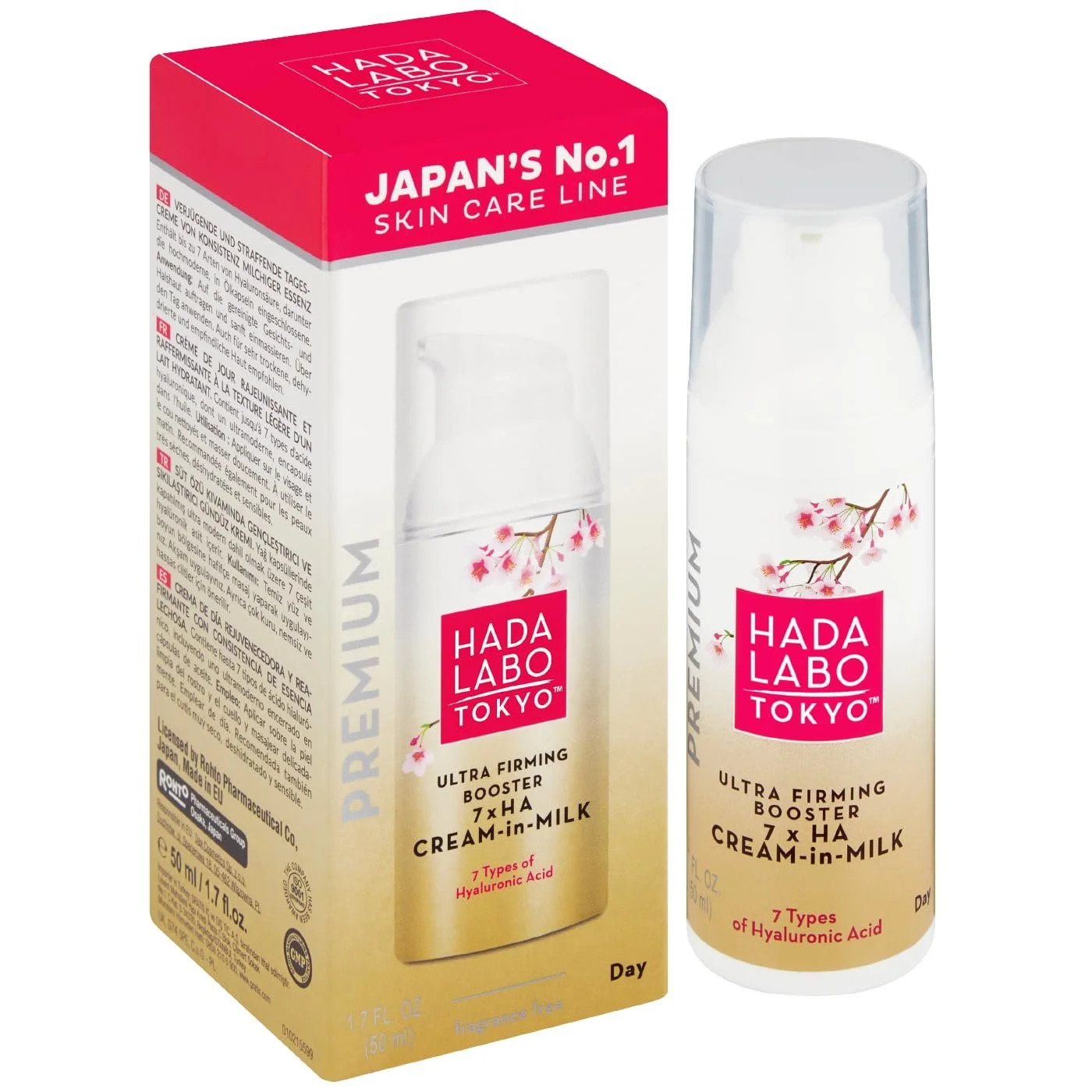 Денний крем для обличчя Hada Labo Tokyo Premium Ultra Reafirmating & Moisturising з гіалуроновою кислотою 50 мл, фото №4 Денний крем для обличчя Hada Labo Tokyo Premium Ultra Reafirmating & Moisturising з гіалуроновою кислотою 50 мл, фото №4