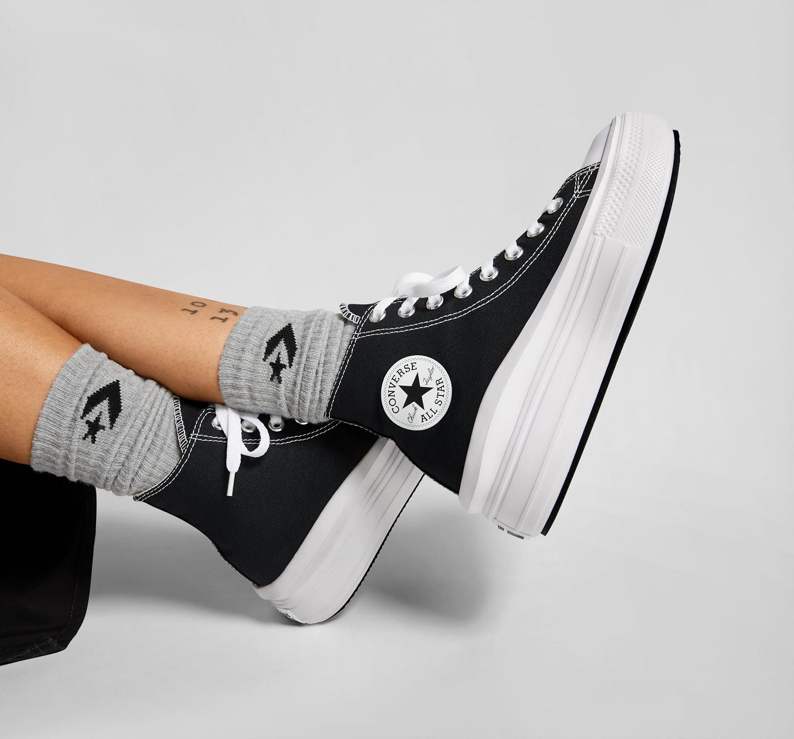 Кеды Converse Move Platform Hi Женские Черный/Белый, Черный Белый, medium, фото №9