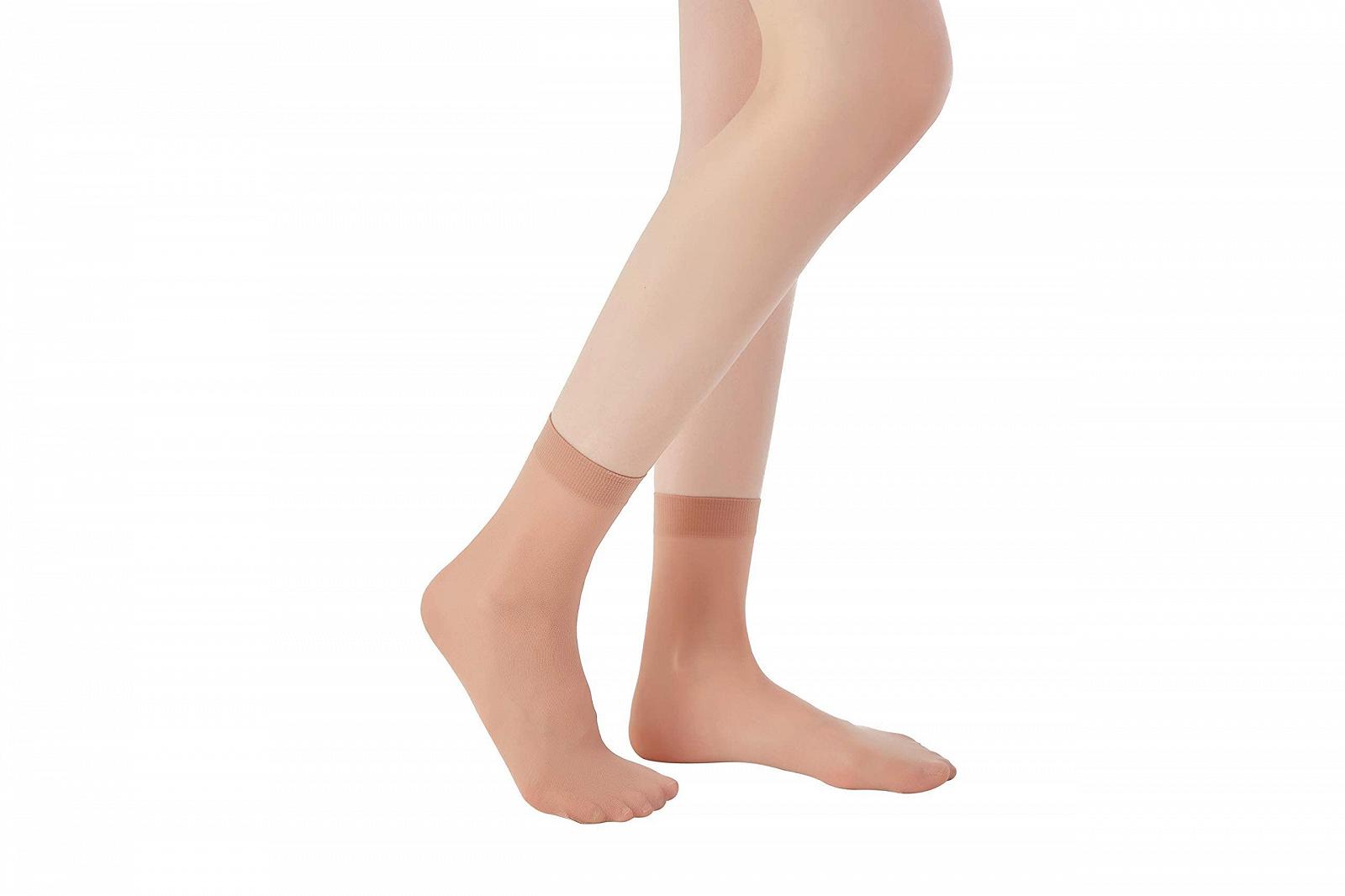 Носки нейлоновые MANZI, 12 пар, высокие, прозрачные, удобные, дышащие, тонкие чулки, 20 ден, фото №5