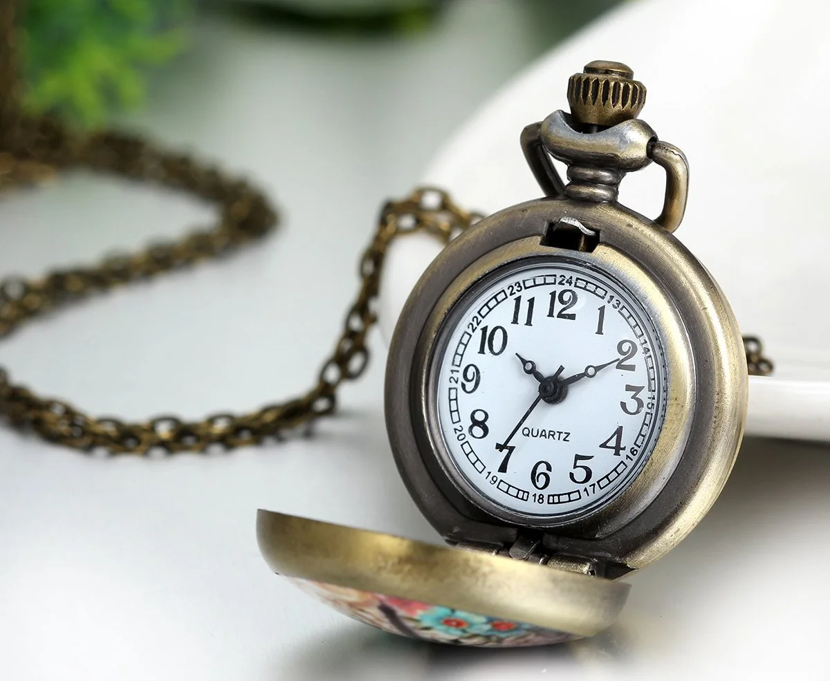 Кишеньковий годинник Ретро JewelryWe з ланцюжком для жінок і чоловіків, фото №3