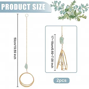 Підвіси для повітряних рослин OLYCRAFT Металеві Золотисті з флюоритом 2 шт. synthetic.ua - Фото 1