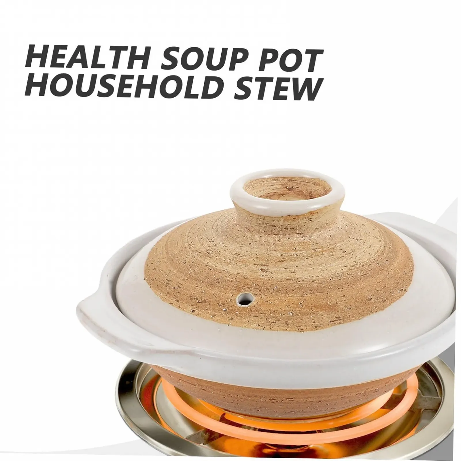 Керамическая кастрюля VALICLUD для курицы с рисом термостойкая в японском стиле с крышкой, фото №9