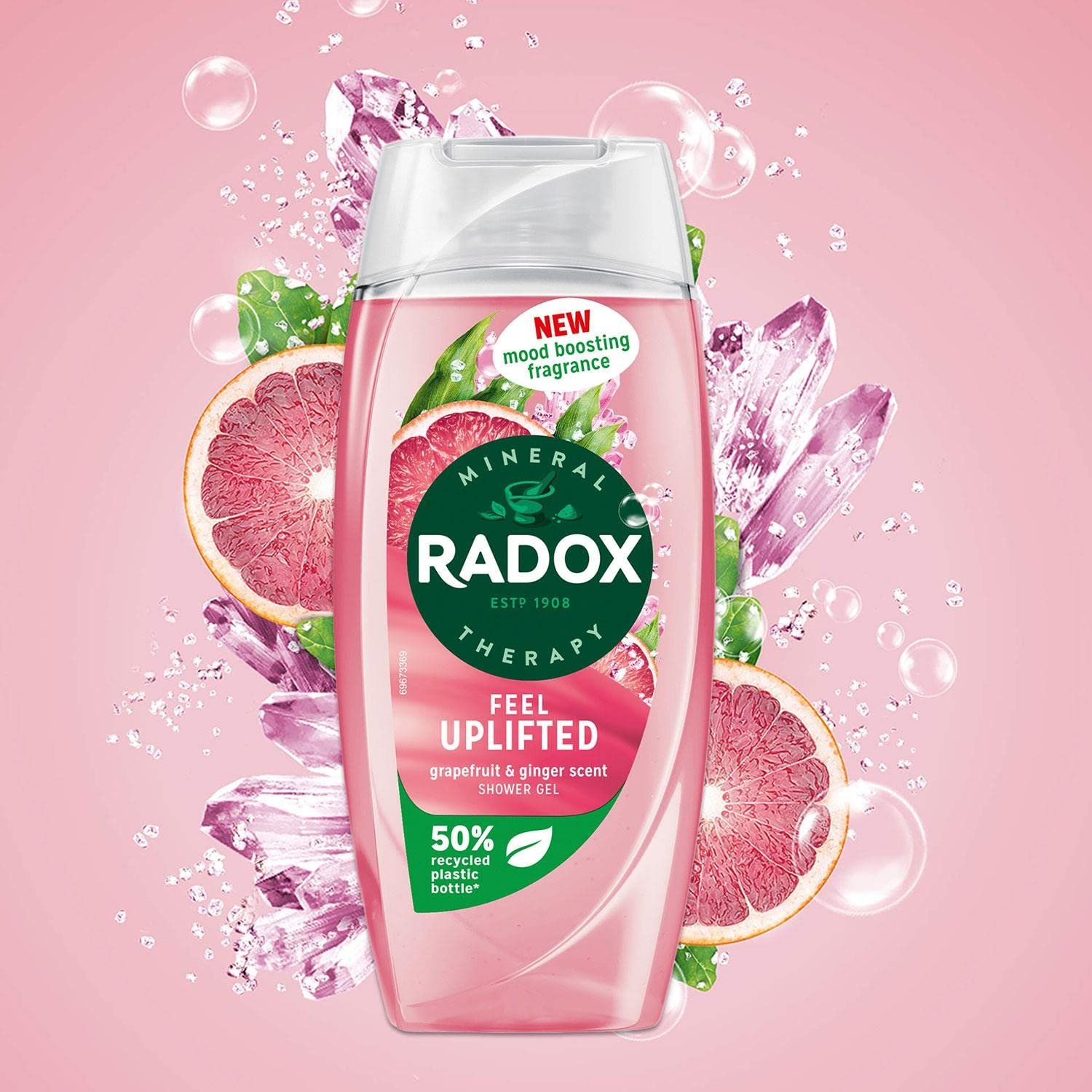 Гель для душа Radox Mineral Therapy Feel Uplifted Грейпфрут и имбирь 225 мл (упаковка 6 шт), фото №7