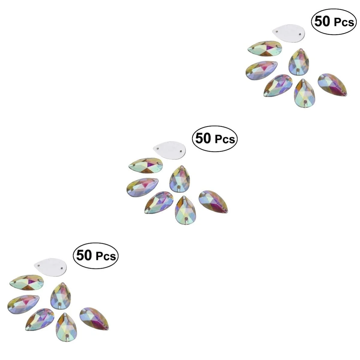 Напівперлинні стрази EXCEART Краплеподібні, 150 шт, фото №9