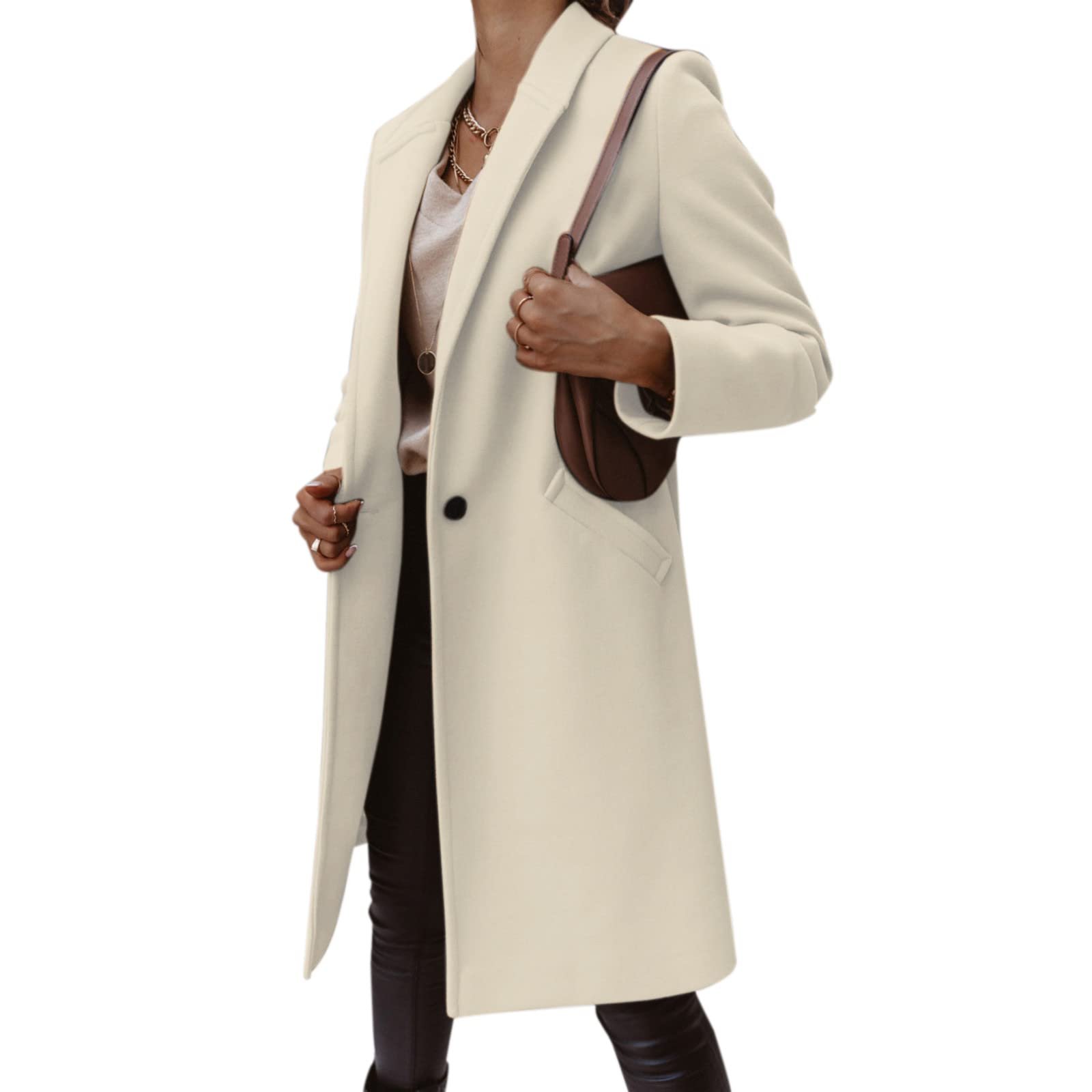 Жіноче пальто Елегантне довге вовняне, фото №4