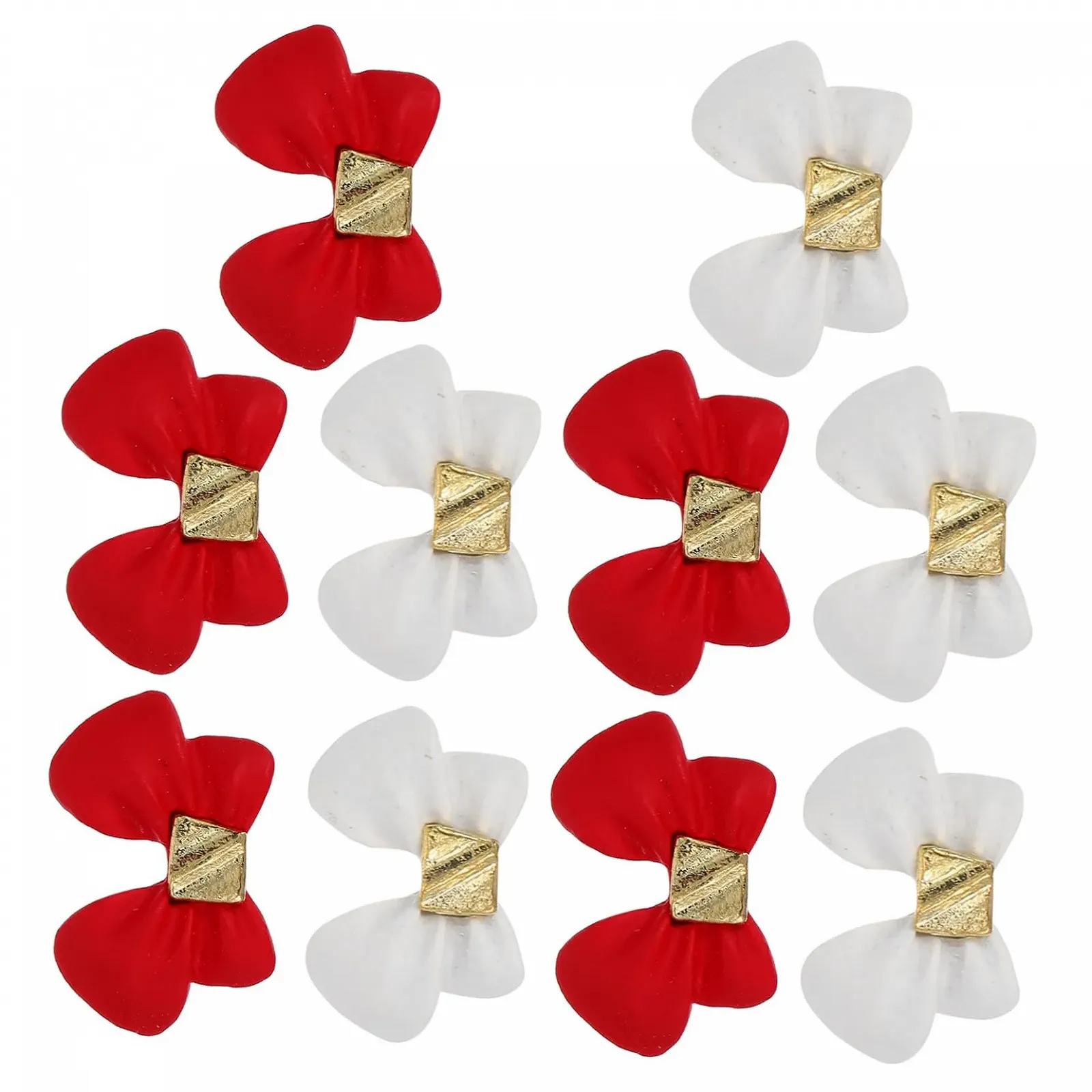 Украшения для ногтей Healeved, бантики, красные, 10 штук, фото №1