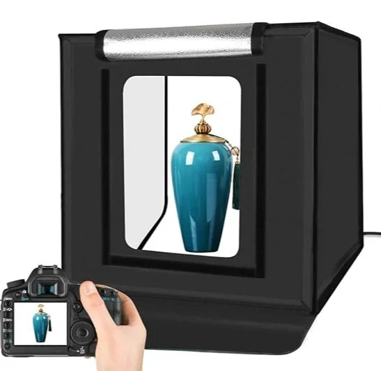 Фотобокс YOTTO 40х40 см 2xLED / Регулювання яскравості / 6 фонів / Чорний, фото №1