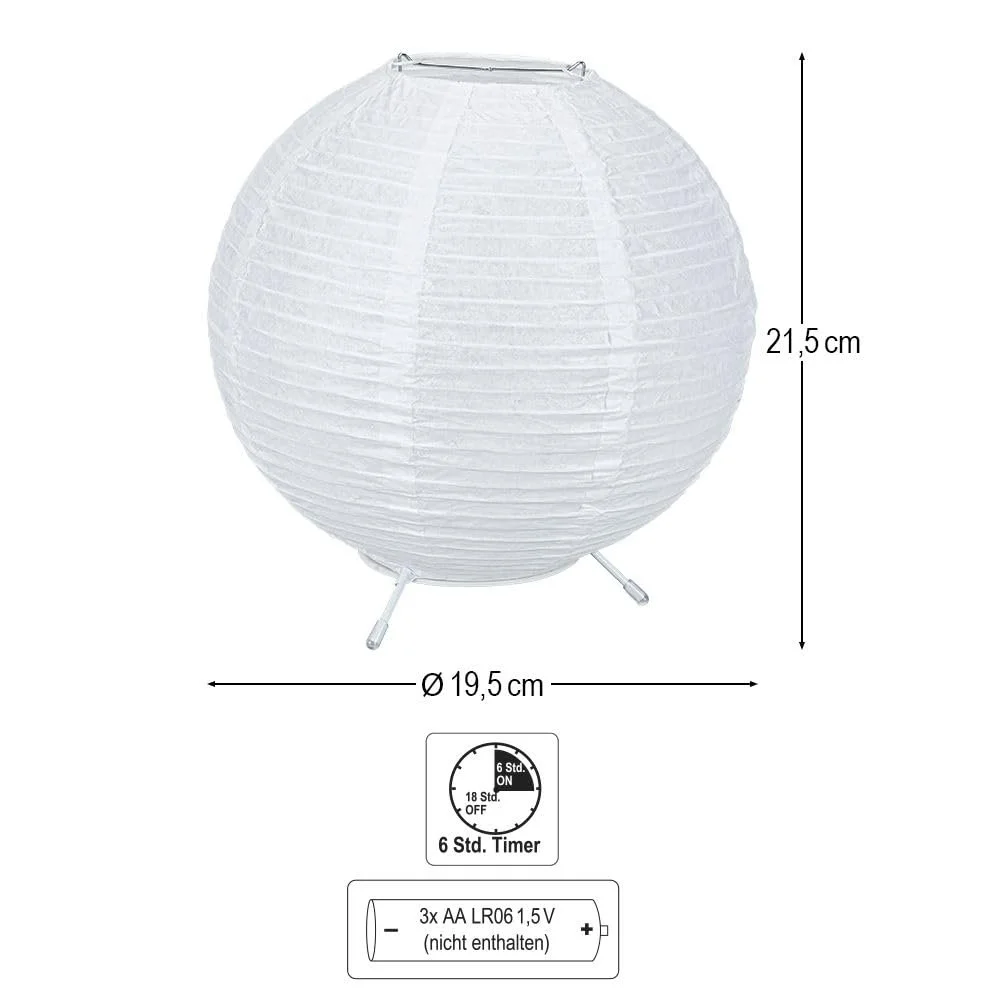 Настільна лампа Ideen mit Herz LED паперова 19.5 см 21.5 см Теплий білий на батарейках, фото №3