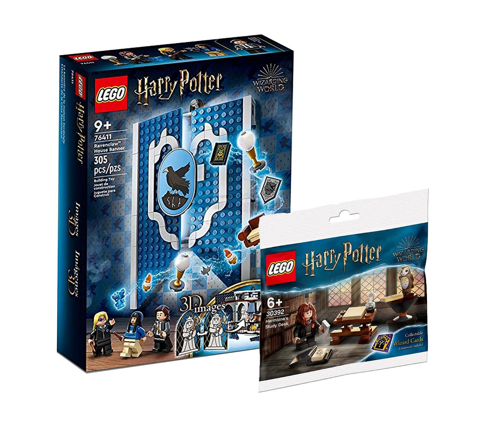 Конструктор LEGO Harry Potter Set Hogwarts House Banner Ravenclaw 76411 + Hermione's Desk 30392 Polybag, фото №1