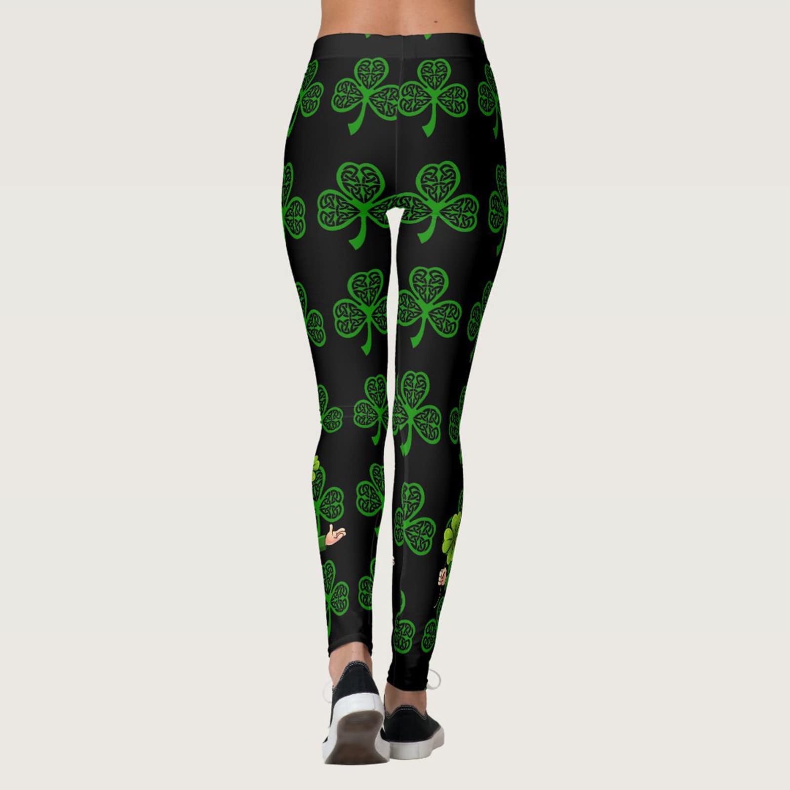 Легінси St Patrick's Day Paddystripes Lucky Для жінок, принт Shamrock, Для йоги, компресійні спортивні ірландські колготки Shamrock, безшовні, фото №5
