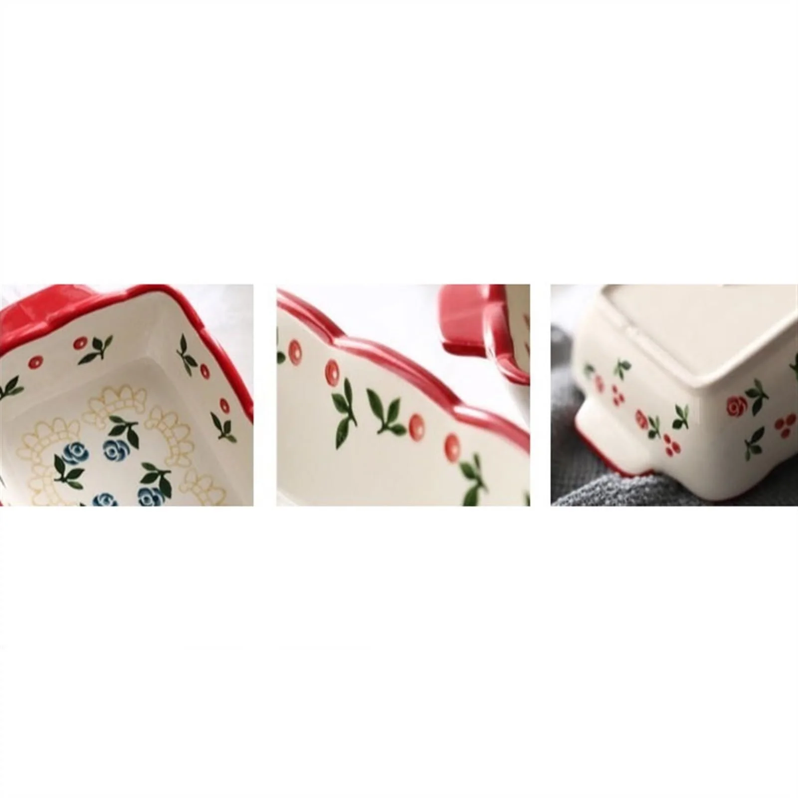 Форма для запекания 600 мл керамическая порцеляновая с двумя ручками, фото №4