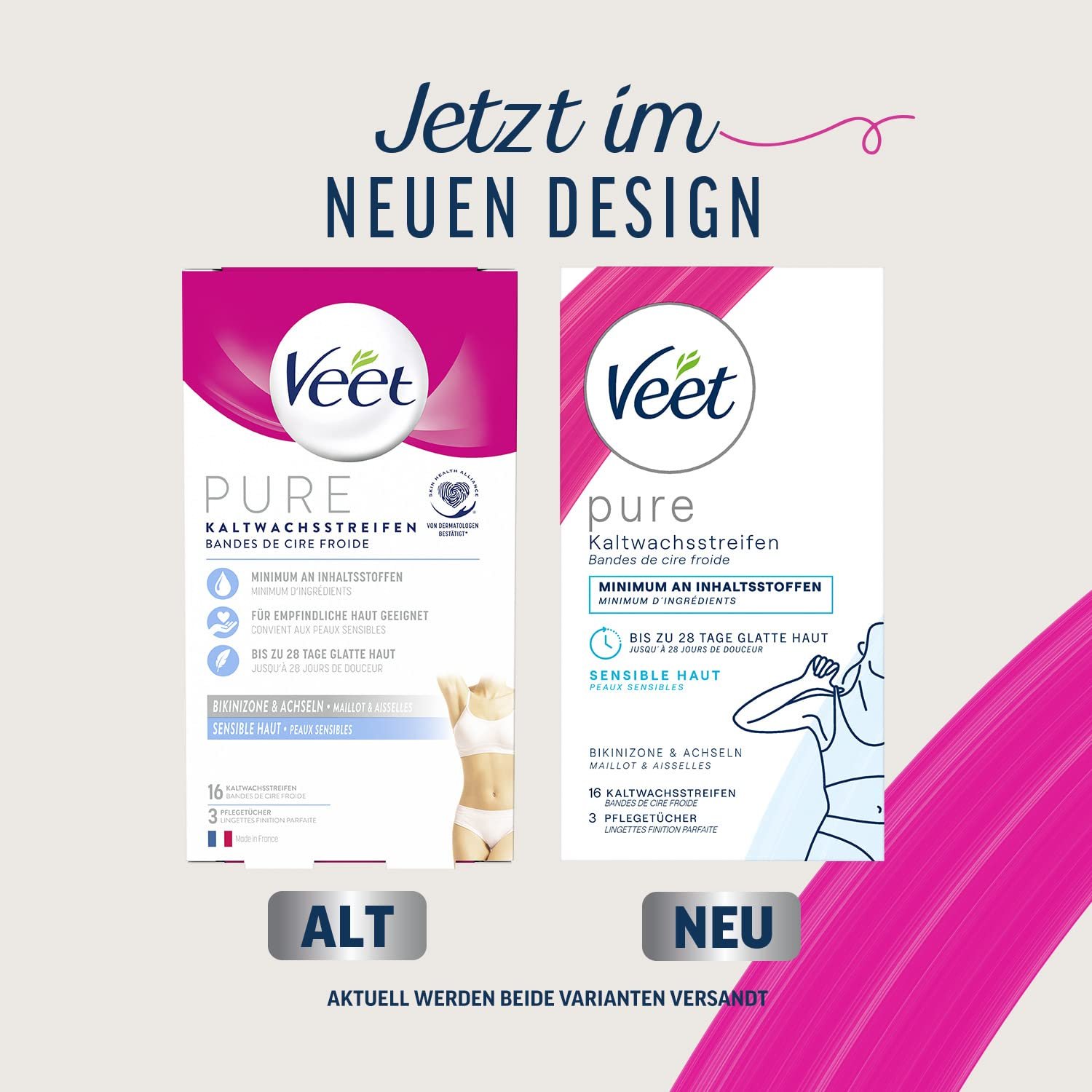Смужки з холодним воском Veet Easy-Gelwax для бікіні та пахв для чутливої шкіри 1 упаковка (1 x 16 шт), фото №2