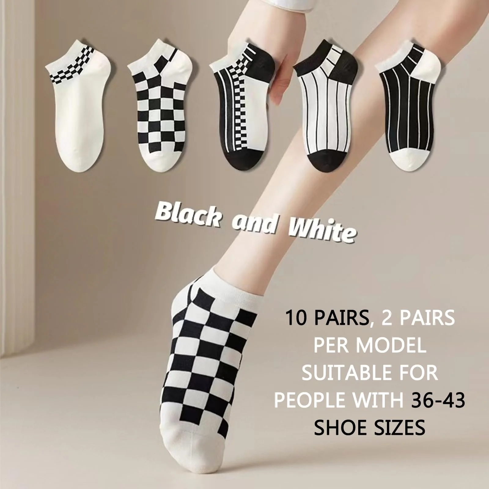 Женские носки Тип Спортивные носки 39-42 полосатые и клетчатые - 10 пар, фото №3 Женские носки Тип Спортивные носки 39-42 полосатые и клетчатые - 10 пар, фото №3